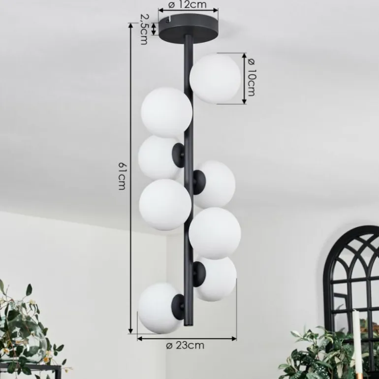 Plafonnier - Verre 10 cm Chehalis Blanc, 8 lumières