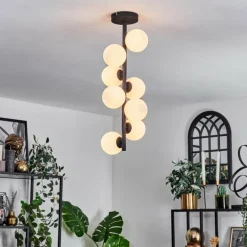 Plafonnier - Verre 10 cm Chehalis Blanc, 8 lumières