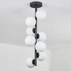Plafonnier - Verre 10 cm Chehalis Blanc, 8 lumières