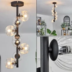 Plafonnier - Verre 10 cm Chehalis Clair, 8 lumières