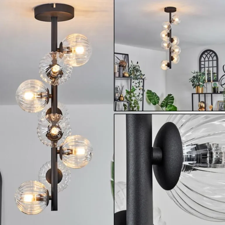 Plafonnier - Verre 10 cm Chehalis Clair, 8 lumières