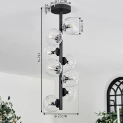 Plafonnier - Verre 10 cm Chehalis Clair, 8 lumières
