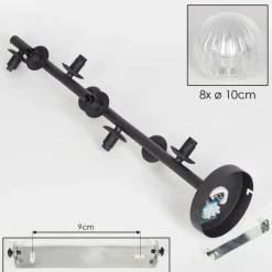 Plafonnier - Verre 10 cm Chehalis Clair, 8 lumières