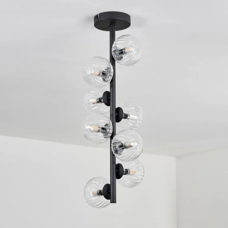 Plafonnier - Verre 10 cm Chehalis Clair, 8 lumières
