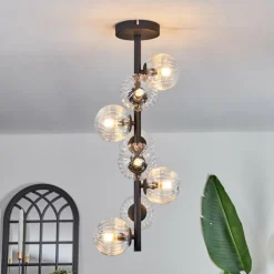 Plafonnier - Verre 10 cm Chehalis Clair, 8 lumières