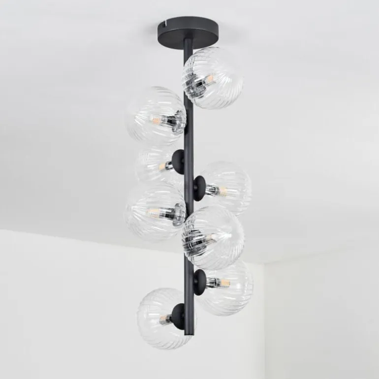 Plafonnier - Verre 12 cm Chehalis Clair, 8 lumières