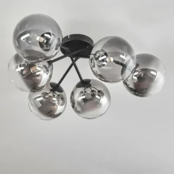 Plafonnier - Verre 15 cm Chehalis Clair, Fumé, 6 lumières