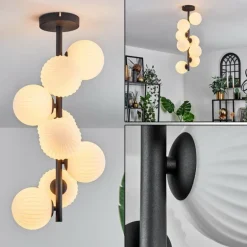 Plafonnier - Verre 12 cm Chehalis Blanc, 8 lumières