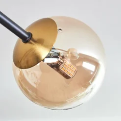 Plafonnier - Verre 10 cm Chehalis Or, Noir, 8 lumières