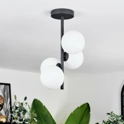Plafonnier - Verre 12 cm Chehalis Blanc, 4 lumières