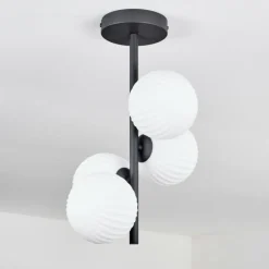 Plafonnier - Verre 12 cm Chehalis Blanc, 4 lumières
