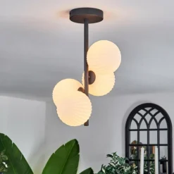Plafonnier - Verre 12 cm Chehalis Blanc, 4 lumières