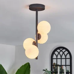 Plafonnier - Verre 10 cm Chehalis Blanc, 4 lumières
