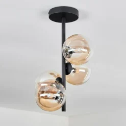 Plafonnier - Verre 10 cm Chehalis Ambre, Clair, 4 lumières