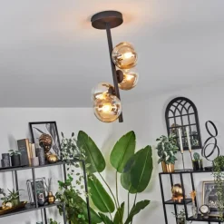 Plafonnier - Verre 10 cm Chehalis Ambre, Clair, 4 lumières