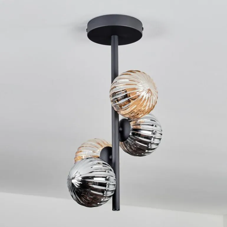 Plafonnier - Verre 10 cm Chehalis Ambre, Fumé, 4 lumières