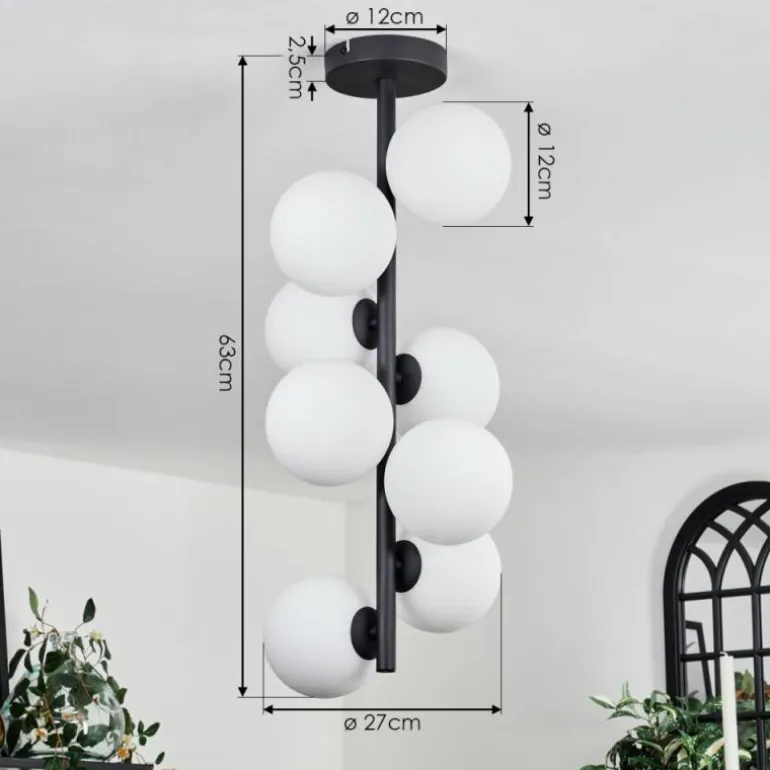 Plafonnier - Verre 12 cm Chehalis Blanc, 8 lumières