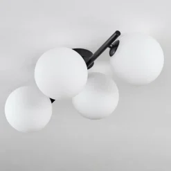 Plafonnier - Verre 15 cm Chehalis Blanc, 4 lumières