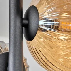 Plafonnier - Verre 10 cm, 12cm, 15cm Chehalis Ambre, Fumé, 8 lumières
