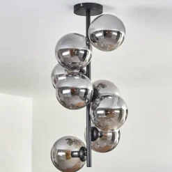 Plafonnier - Verre 15 cm Gastor Fumé, 8 lumières