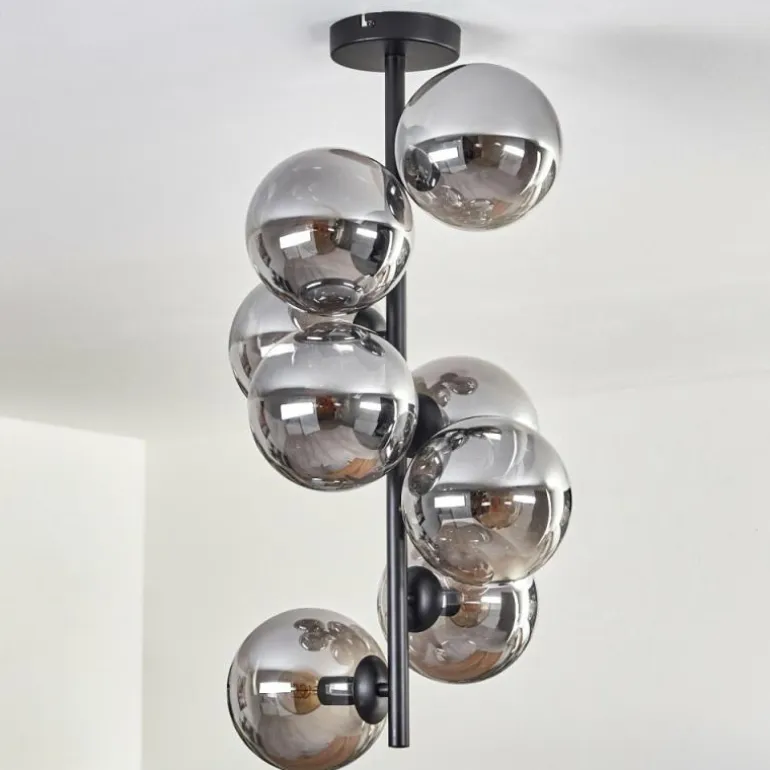 Plafonnier - Verre 15 cm Gastor Fumé, 8 lumières