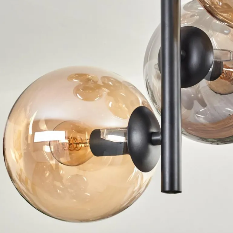 Plafonnier - Verre 15 cm Gastor Ambre, Fumé, 8 lumières