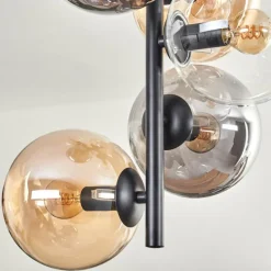 Plafonnier - Verre 15 cm Gastor Ambre, Clair, Fumé, 8 lumières