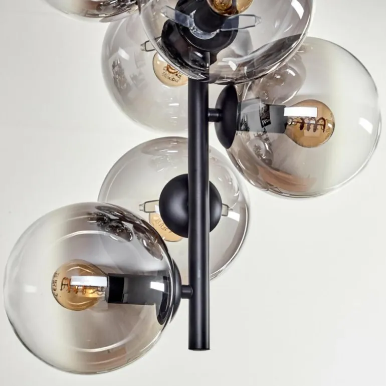 Plafonnier - Verre 15 cm Gastor Clair, Fumé, 8 lumières