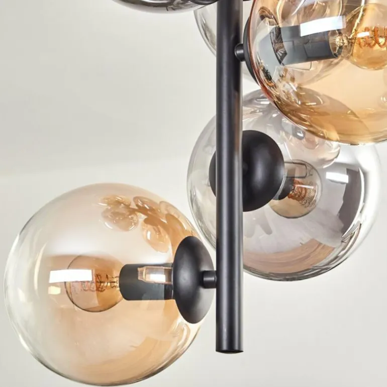 Plafonnier - Verre 15 cm Gastor Ambre, Clair, Fumé, 8 lumières
