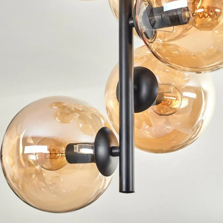 Plafonnier - Verre 15 cm Gastor Ambre, 8 lumières