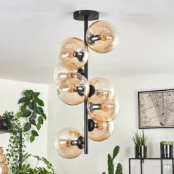 Plafonnier - Verre 15 cm Gastor Ambre, Clair, 8 lumières