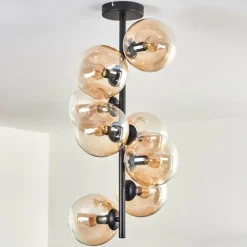 Plafonnier - Verre 15 cm Gastor Ambre, Clair, 8 lumières