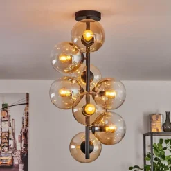 Plafonnier - Verre 15 cm Gastor Ambre, Clair, 8 lumières
