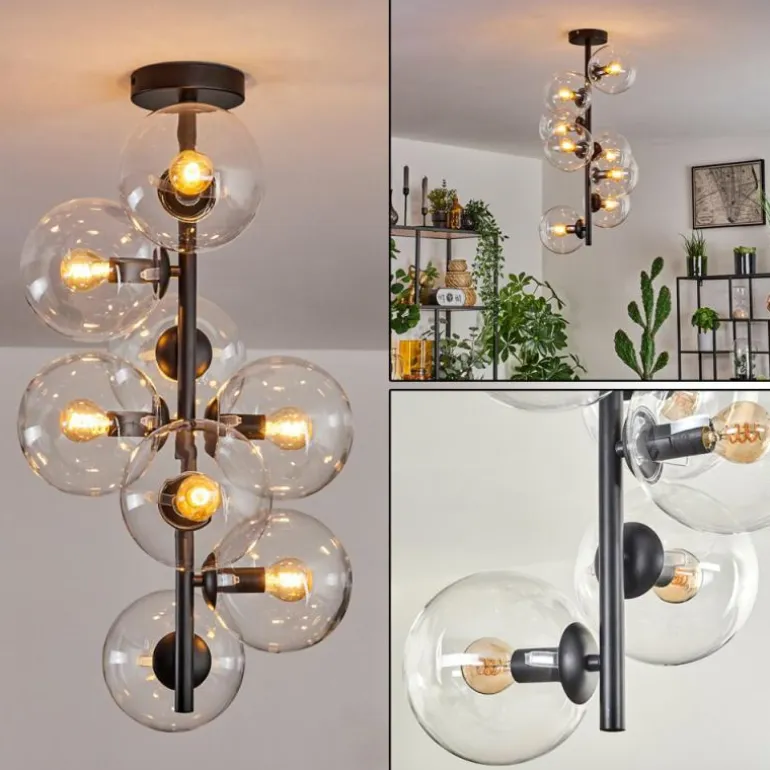Plafonnier - Verre 15 cm Gastor Clair, 8 lumières