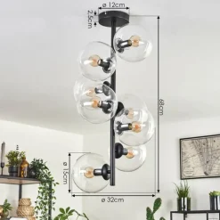 Plafonnier - Verre 15 cm Gastor Clair, 8 lumières
