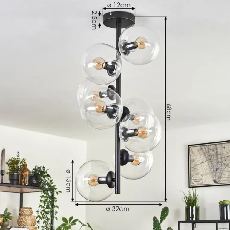 Plafonnier - Verre 15 cm Gastor Clair, 8 lumières