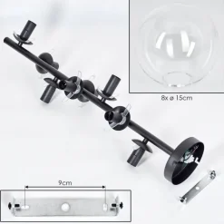 Plafonnier - Verre 15 cm Gastor Clair, 8 lumières