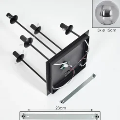 Plafonnier - Verre 15 cm Gastor Fumé, 5 lumières