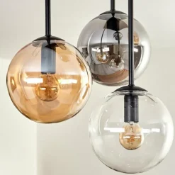 Plafonnier - Verre 15 cm Gastor Ambre, Clair, Fumé, 5 lumières