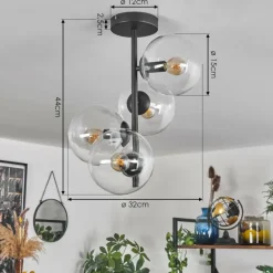 Plafonnier - Verre 15 cm Gastor Clair, 4 lumières