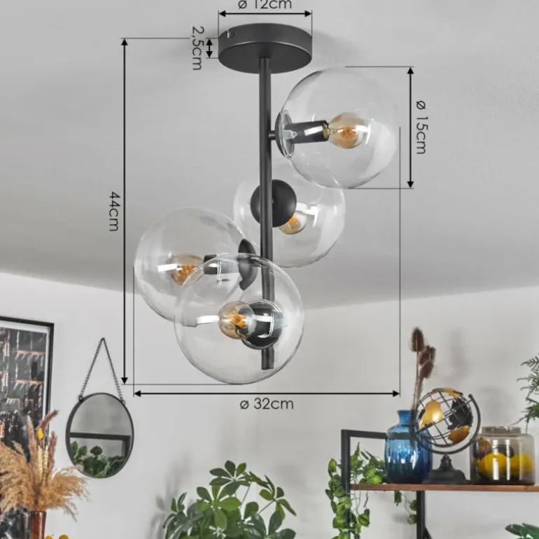 Plafonnier - Verre 15 cm Gastor Clair, 4 lumières