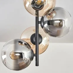 Plafonnier - Verre 15 cm Gastor Ambre, Clair, Fumé, 4 lumières