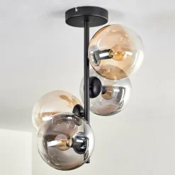 Plafonnier - Verre 15 cm Gastor Ambre, Clair, Fumé, 4 lumières