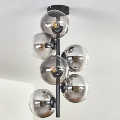 Plafonnier - Verre 15 cm Gastor Clair, Fumé, 6 lumières