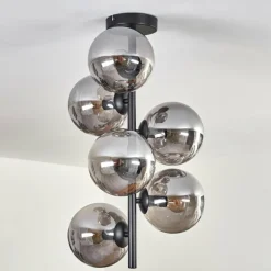Plafonnier - Verre 15 cm Gastor Fumé, 6 lumières