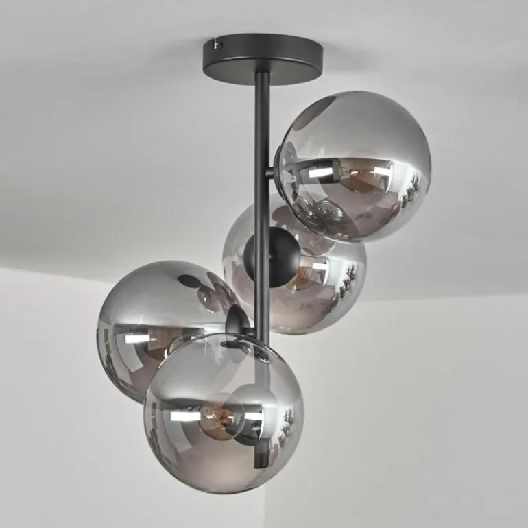Plafonnier - Verre 15 cm Gastor Fumé, 4 lumières
