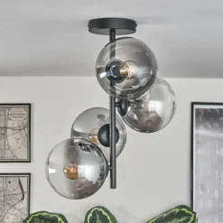 Plafonnier - Verre 15 cm Gastor Clair, Fumé, 4 lumières