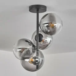 Plafonnier - Verre 15 cm Gastor Clair, Fumé, 4 lumières