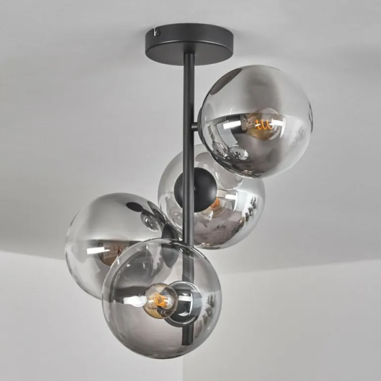 Plafonnier - Verre 15 cm Gastor Clair, Fumé, 4 lumières