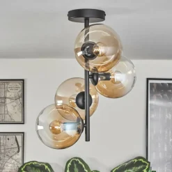 Plafonnier - Verre 15 cm Gastor Ambre, Clair, 4 lumières